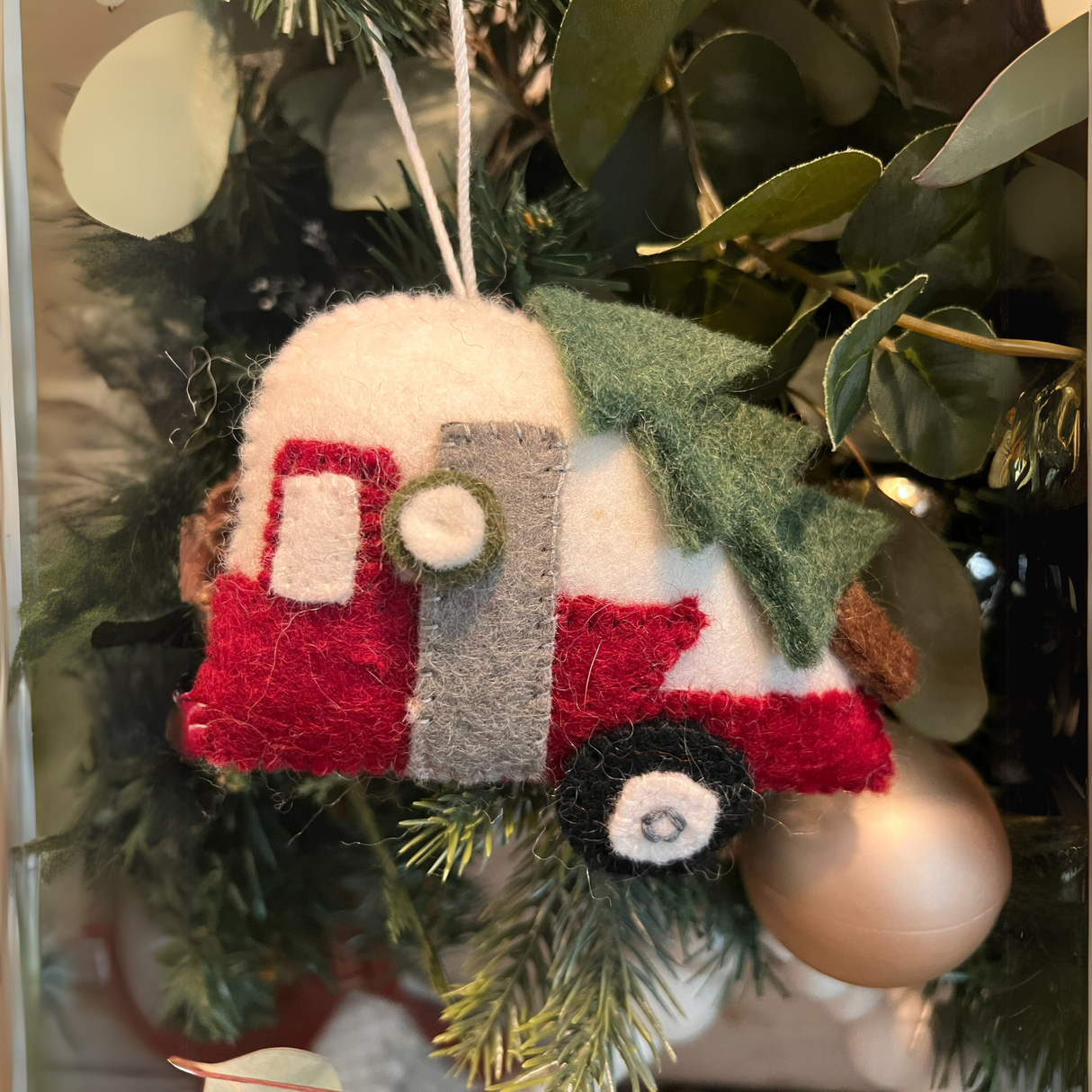 Camper with Christmas Tree