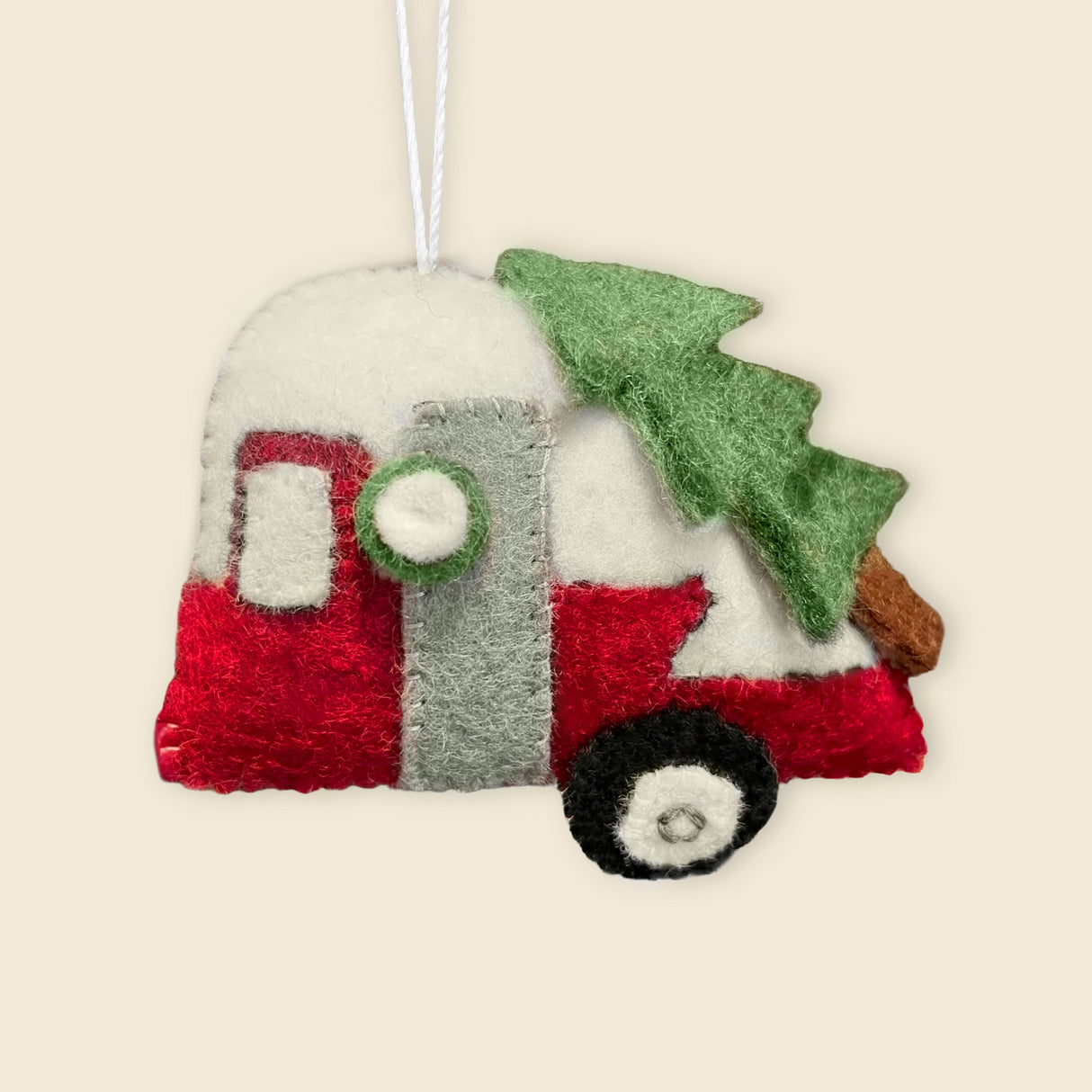 Camper with Christmas Tree