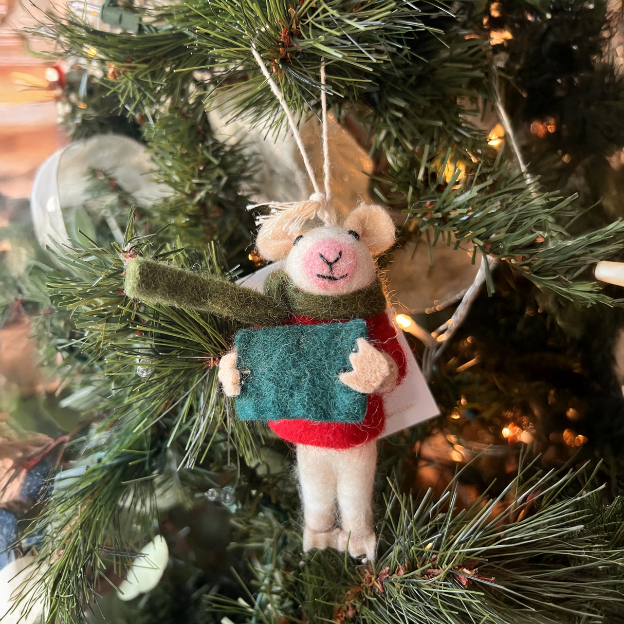 Caroling Mouse Ornament