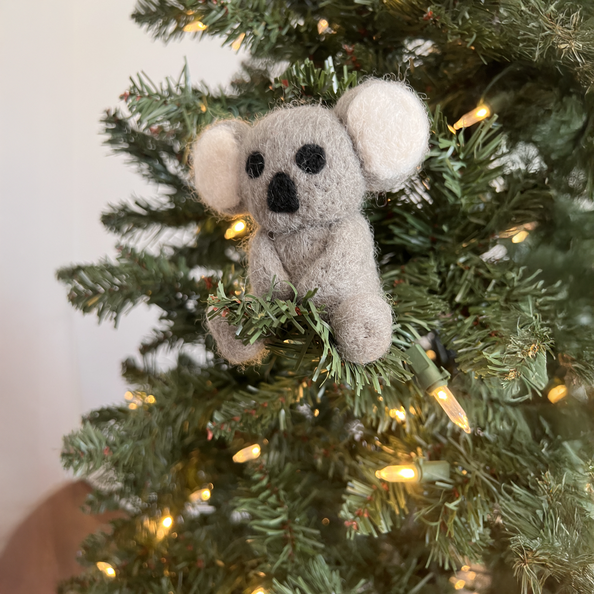 Hand-Stitched Felted Koala Ornament