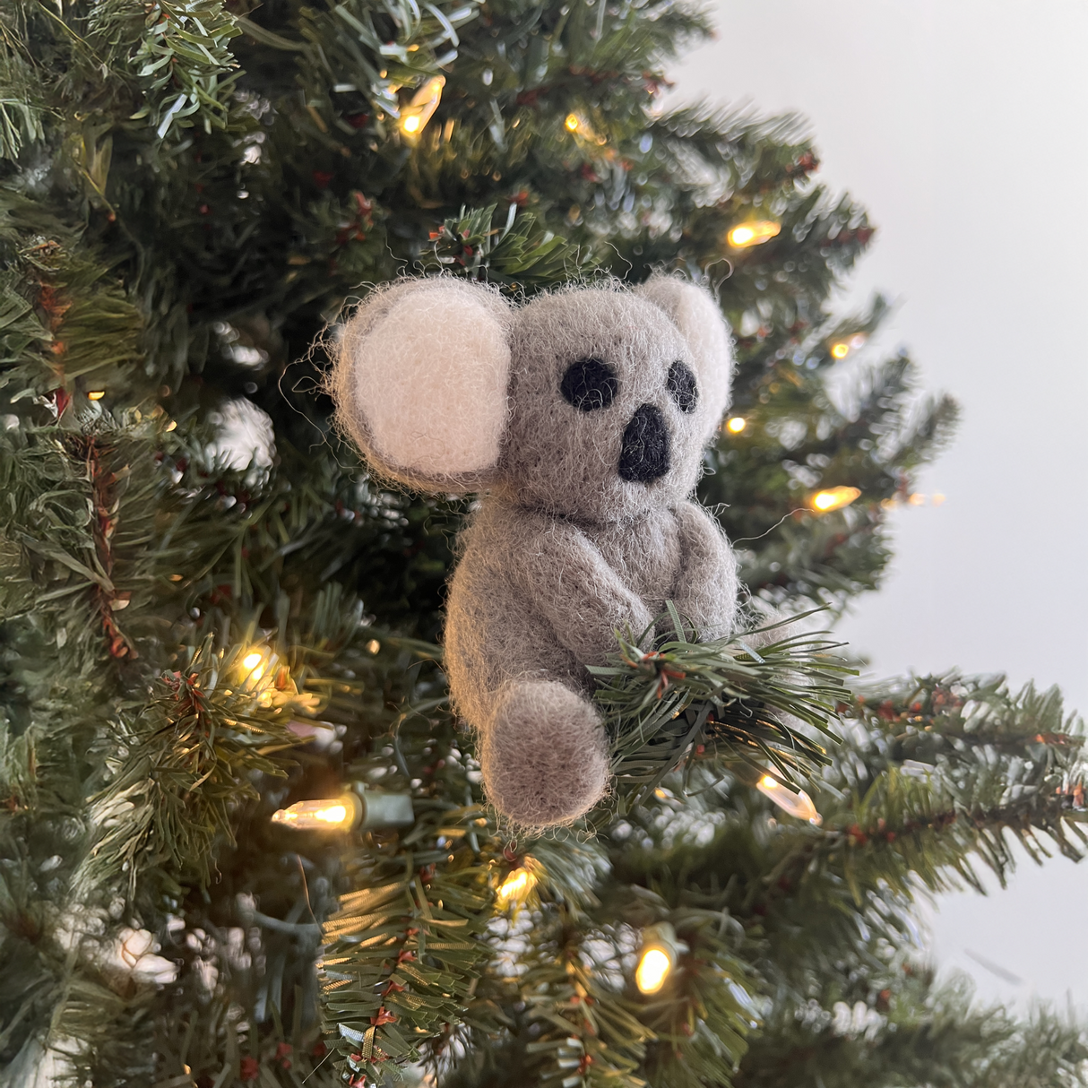 Hand-Stitched Felted Koala Ornament