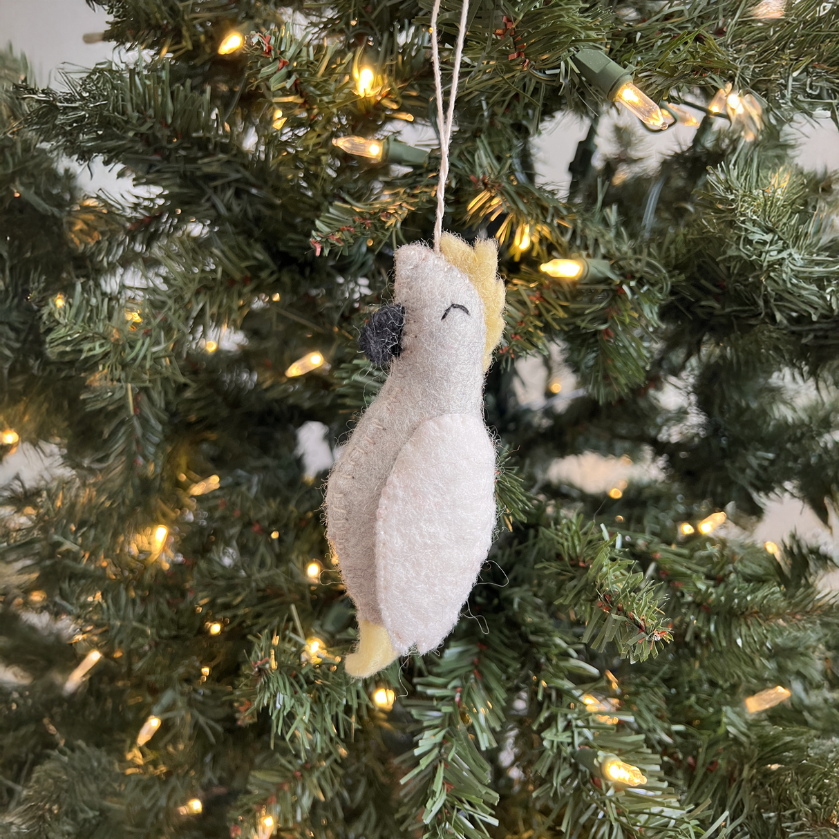 Hand-Stitched Felted Parrot Ornament