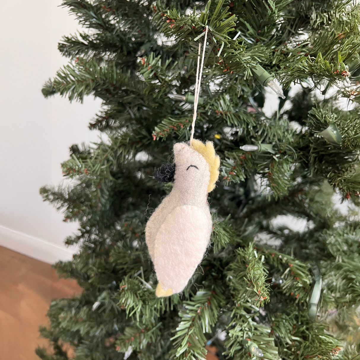 Hand-Stitched Felted Parrot Ornament