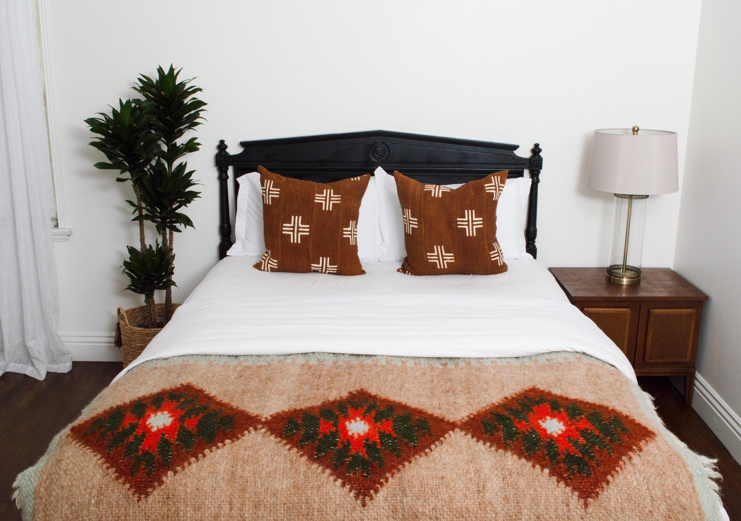 Handmade in Ukraine, Organic Natural 100% Sheep Wool Woven Bed or Couch Runner Bed Covering Bedspread Duvet