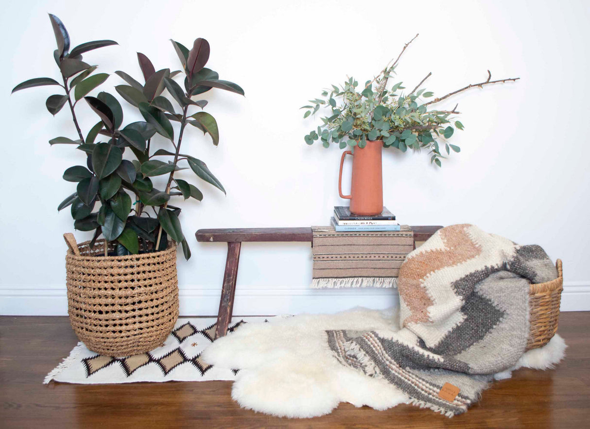 Handmade in Ukraine, Organic Natural 100% Sheep Wool Woven Rug Wall Hanging Decor