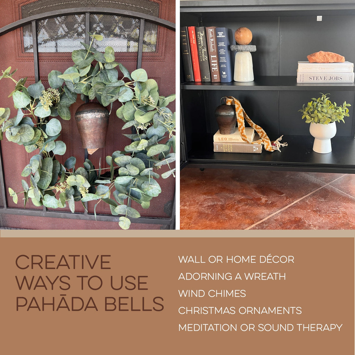 Vintage Ornament Handmade Pahāḍa Goat & Sheep's Bell from Himalayan Mountains of Nepal and Tibet; Wreath Decor, Wind Chimes