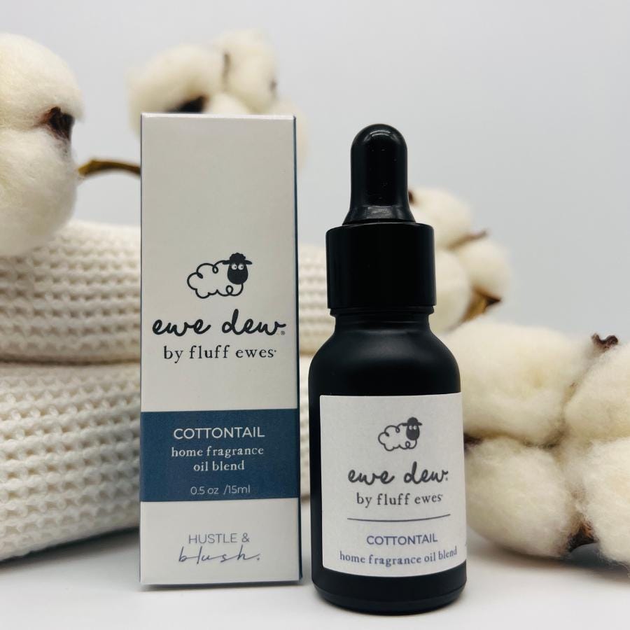Ewe Dew by Fluff Ewes Cottontail Home Fragrance + Aromatherapy Essential Oil Blend for Wool Dryer Balls or Diffuser, 0.5oz (Clean & Crisp)
