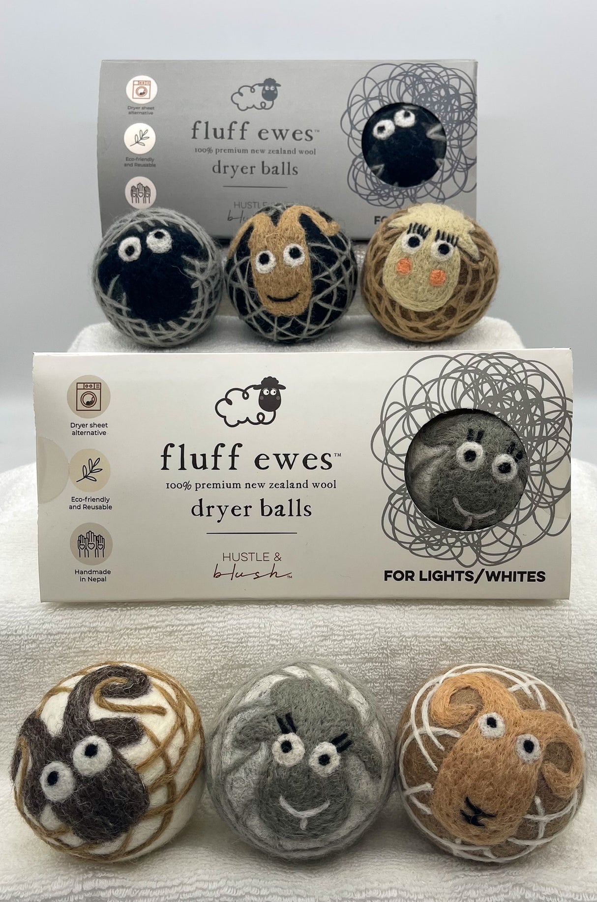 Multi-pack Gift Bundle: 8 Packs of Fluff Ewes Dryer Balls for the Price of 6! Thats 2 Packs for Free!!! Savings of $68. Your Friends Will Love Ewe..