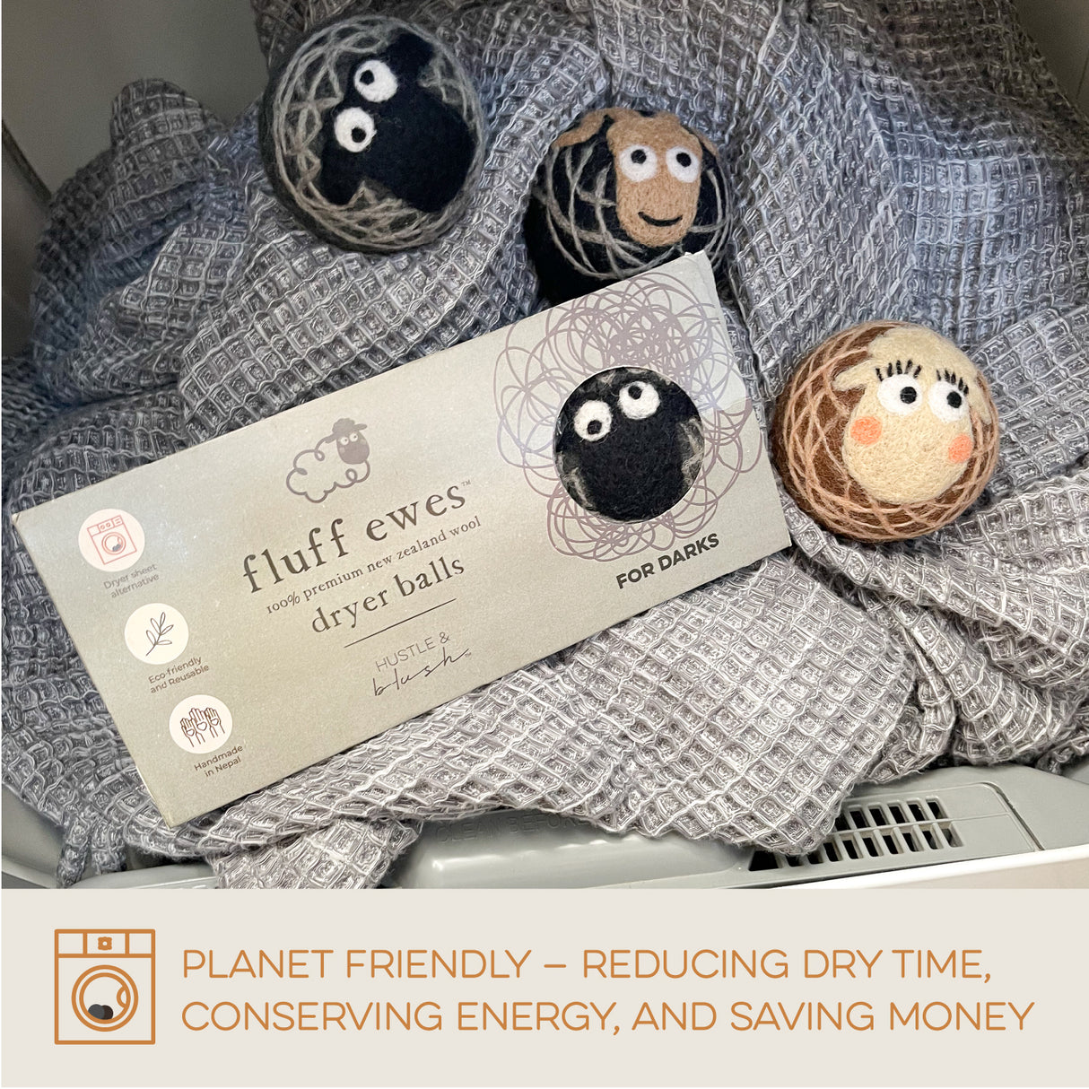 Multi-pack Gift Bundle: 8 Packs of Fluff Ewes Dryer Balls for the Price of 6! Thats 2 Packs for Free!!! Savings of $68. Your Friends Will Love Ewe..