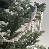 8' Hand-Felted Natural White Wool Garland