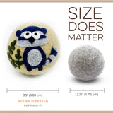 Fluff Ewes "Hedgehog & Homies" premium wool dryer balls for laundry: set of 3