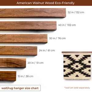 Eco-Friendly American Walnut Wood Rug Quilt Hanger (Knobless) and Wall Hanging Hand-woven in Ukraine
