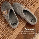 Love Ewe Hand-Felted Organic Wool Slippers for Men and Women (Blush-LG)