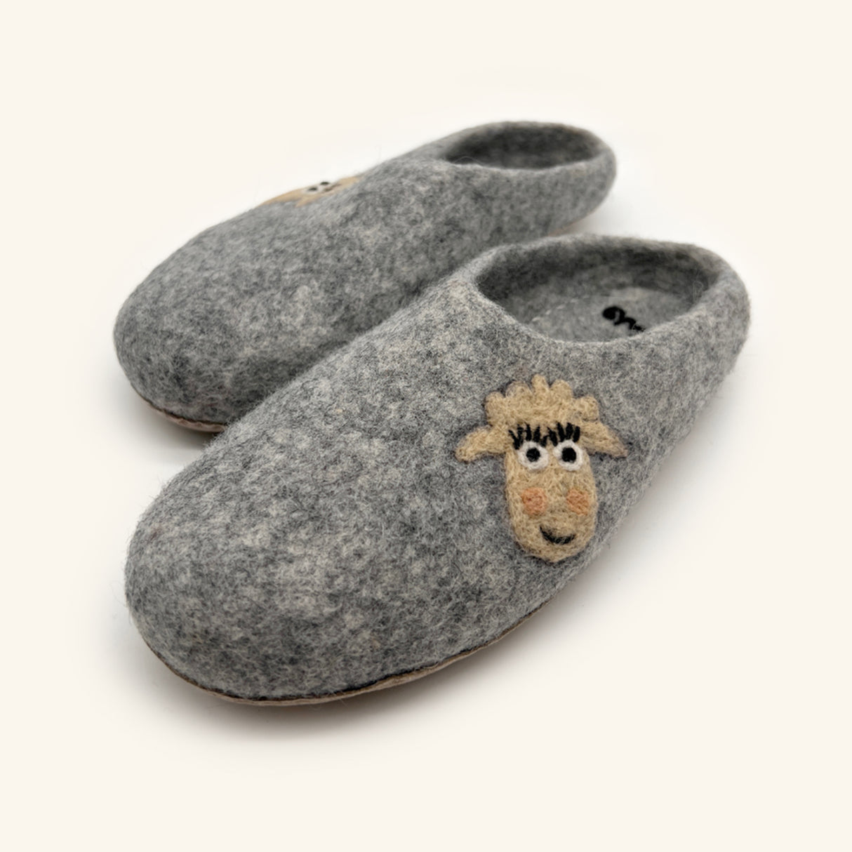 Love Ewe Hand-Felted Organic Wool Slippers for Women (Blush-DG)
