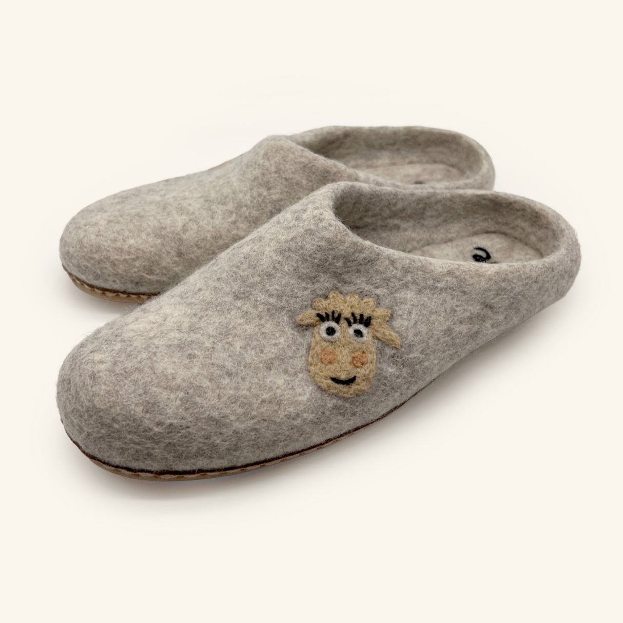 Love Ewe Hand-Felted Organic Wool Slippers for Men and Women (Blush-LG)