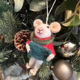Caroling Mouse Ornament