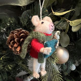 Caroling Mouse Ornament