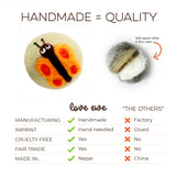 Love Ewe Handmade Felt Pet Toys for Cats, Kittens, Dogs, Small Pets: Planet Friendly, Natural Dye, 3-Pack, I Believe I Can Fly