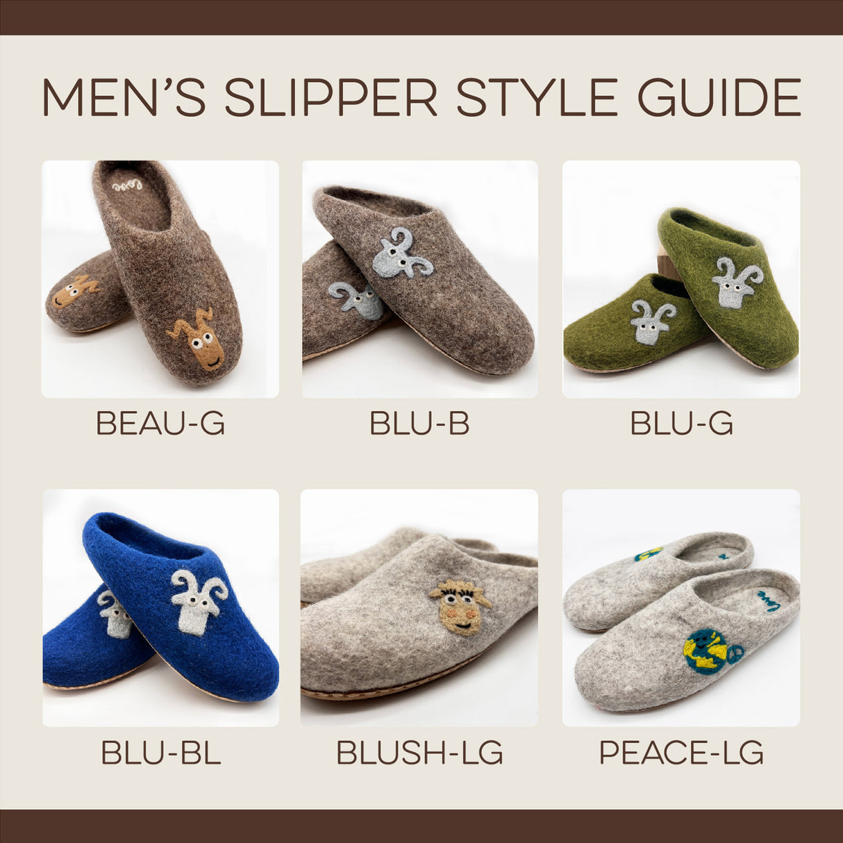 Love Ewe hand-felted wool slippers for women or men; Hand-needled, unique designs; Suede sole