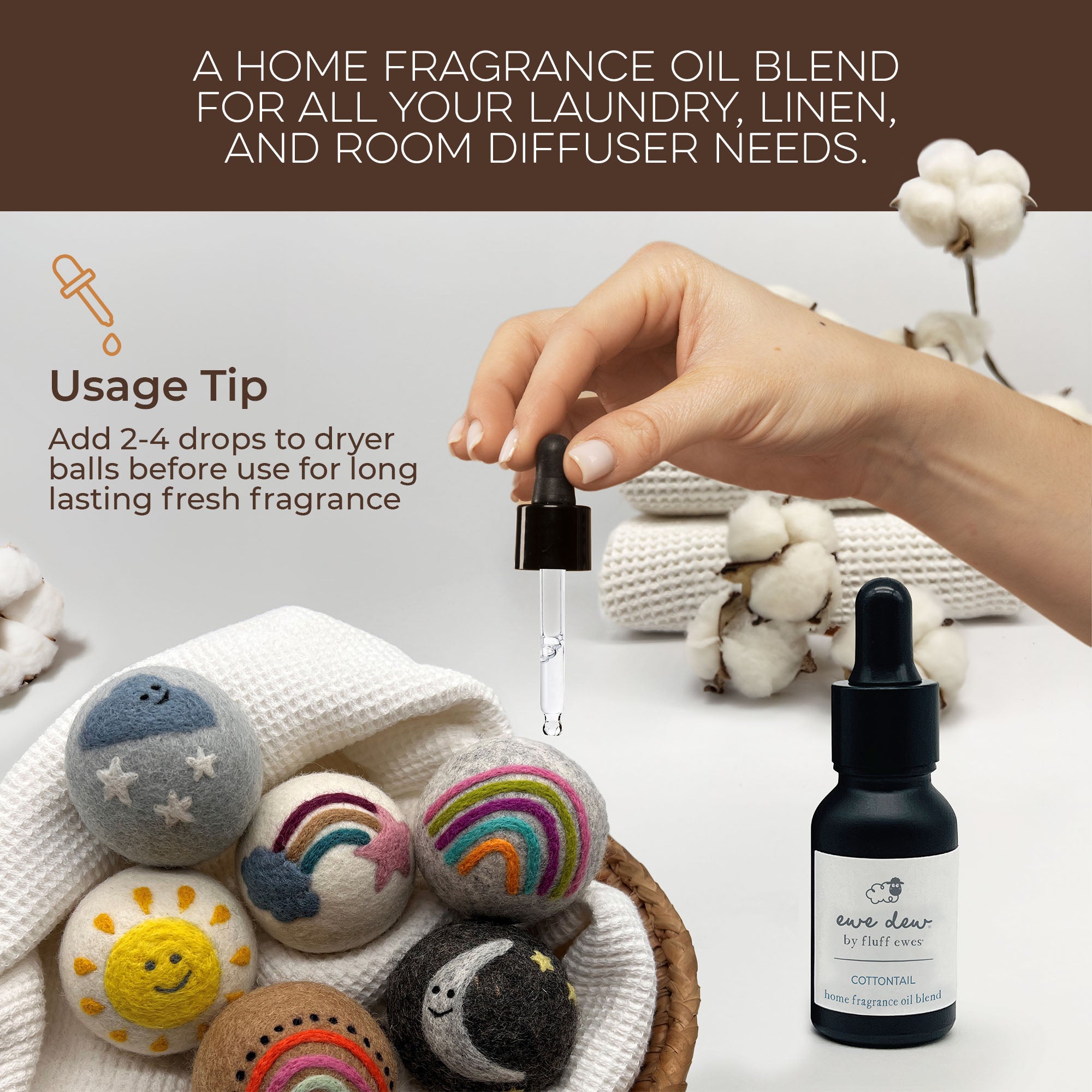 Thymes - Washed Linen Wool Dryer Balls & Laundry Fragrance Oil Set