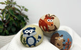 Fluff Ewes "Hedgehog & Homies" premium wool dryer balls for laundry: set of 3