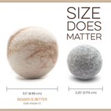Fluff Ewes "Bag of Marbles" Dye Free Natural Wool Dryer Balls for Laundry: Set of 3 or 6