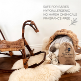 Fluff Ewes "Bag of Marbles" Dye Free Natural Wool Dryer Balls for Laundry: Set of 3 or 6