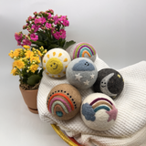 Fluff Ewes "Rain(Bow) or Shine" Premium Wool Dryer Balls for Laundry: Set of 6