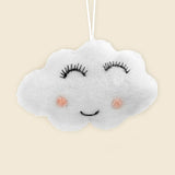 Hand-Stitched Felted Blushing Cloud Ornament