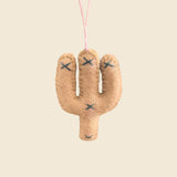 Hand-Stitched Felted Cactus Ornament