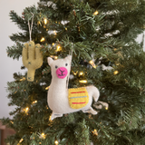 Hand-Stitched Felted Cactus Ornament