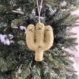 Hand-Stitched Felted Cactus Ornament