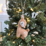 Hand-Stitched Felted Doe Ornament