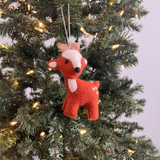 Hand-Stitched Felted Large Deer Ornament