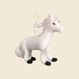 Hand-Stitched Felted Large White Prancing Unicorn Ornament
