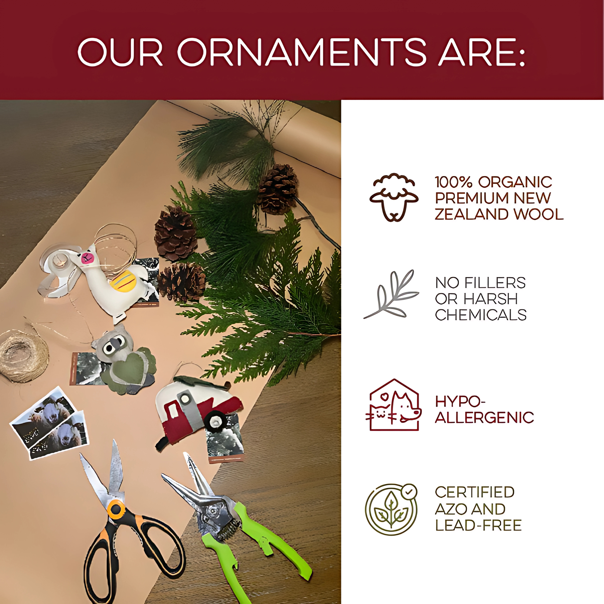 Hand-Stitched Felted Small Unicorn Ornament