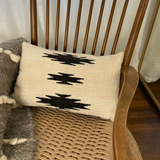 Handwoven Chysto (Pure) Hand-woven Wool & Vegan Leather Throw / Lumbar Pillow