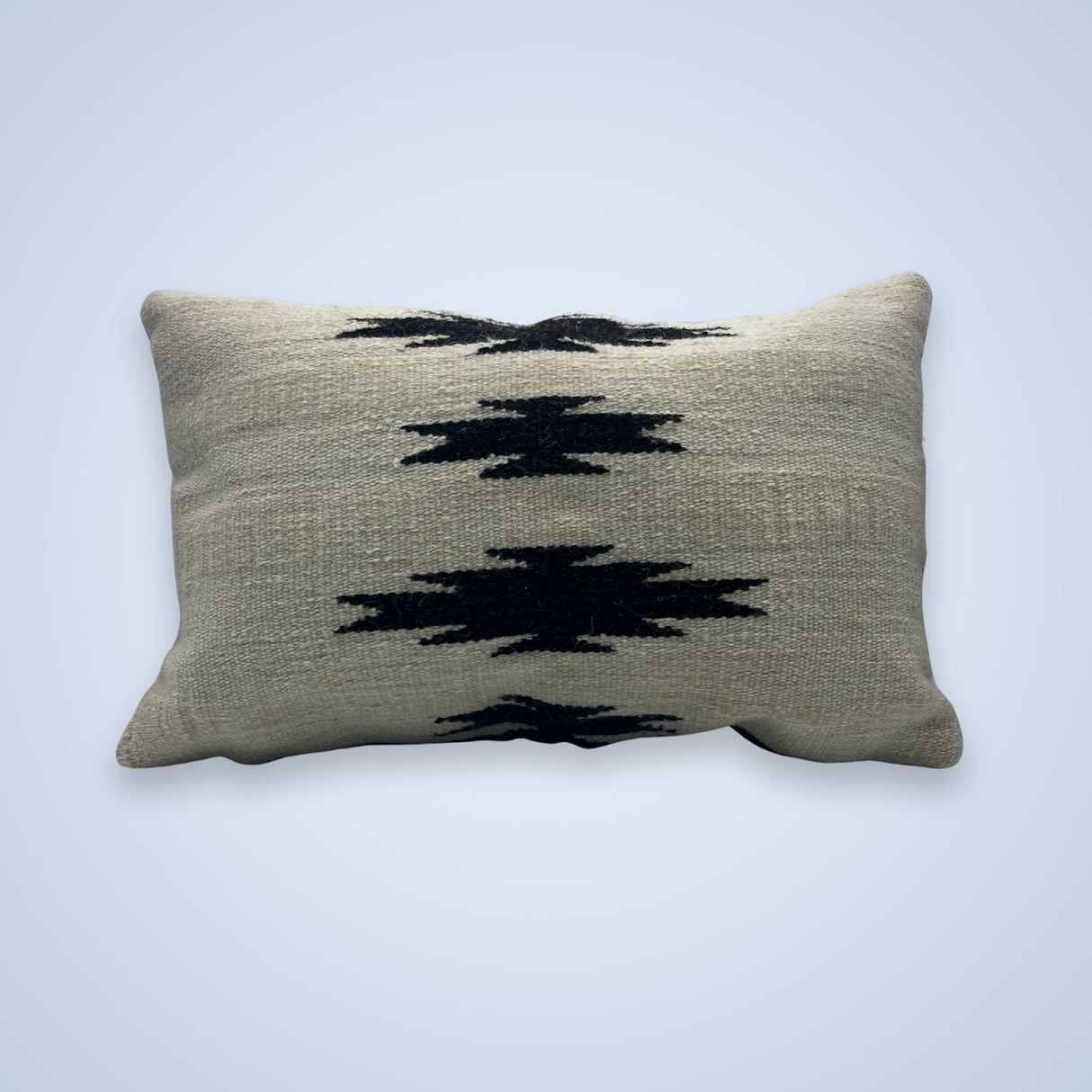 Handwoven Chysto (Pure) Hand-woven Wool & Vegan Leather Throw / Lumbar Pillow
