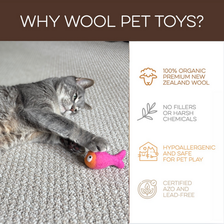 Love Ewe Handmade Felt Pet Toys for Cats, Kittens, Dogs, Small Pets: Hook, Line & Jingle