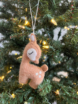 Hand-Stitched Felted Doe Ornament