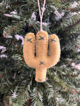 Hand-Stitched Felted Cactus Ornament