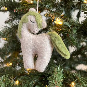 Hand-Stitched Felted Small Unicorn Ornament