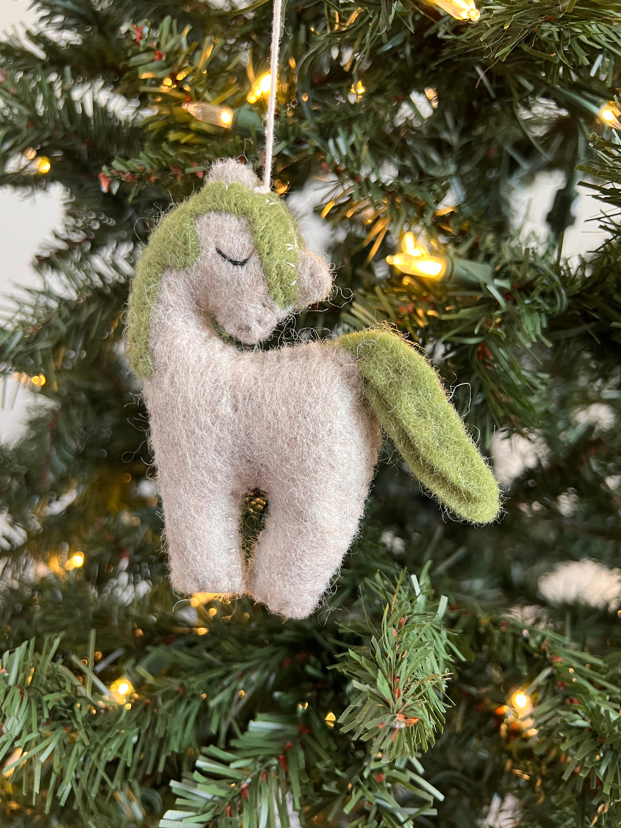 Hand-Stitched Felted Small Unicorn Ornament