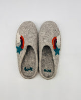 Love Ewe Hand-Felted Organic Wool Slippers for Women (Rainbow)