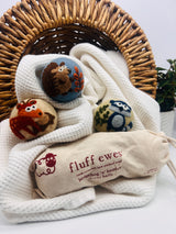 Fluff Ewes "Hedgehog & Homies" premium wool dryer balls for laundry: set of 3