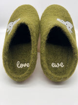 Love Ewe Hand-Felted Organic Wool Slippers for Men (Blu)