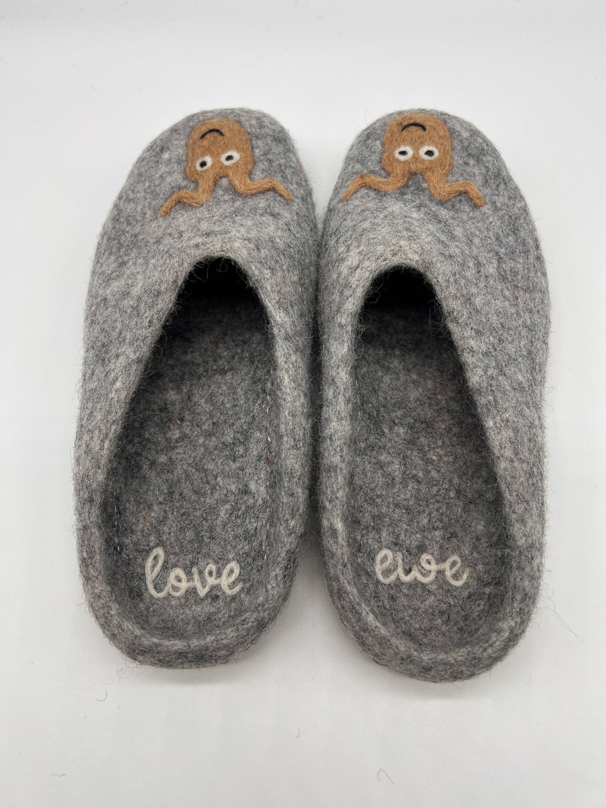 Love Ewe Hand-Felted Organic Wool Slippers for Women (Beau)