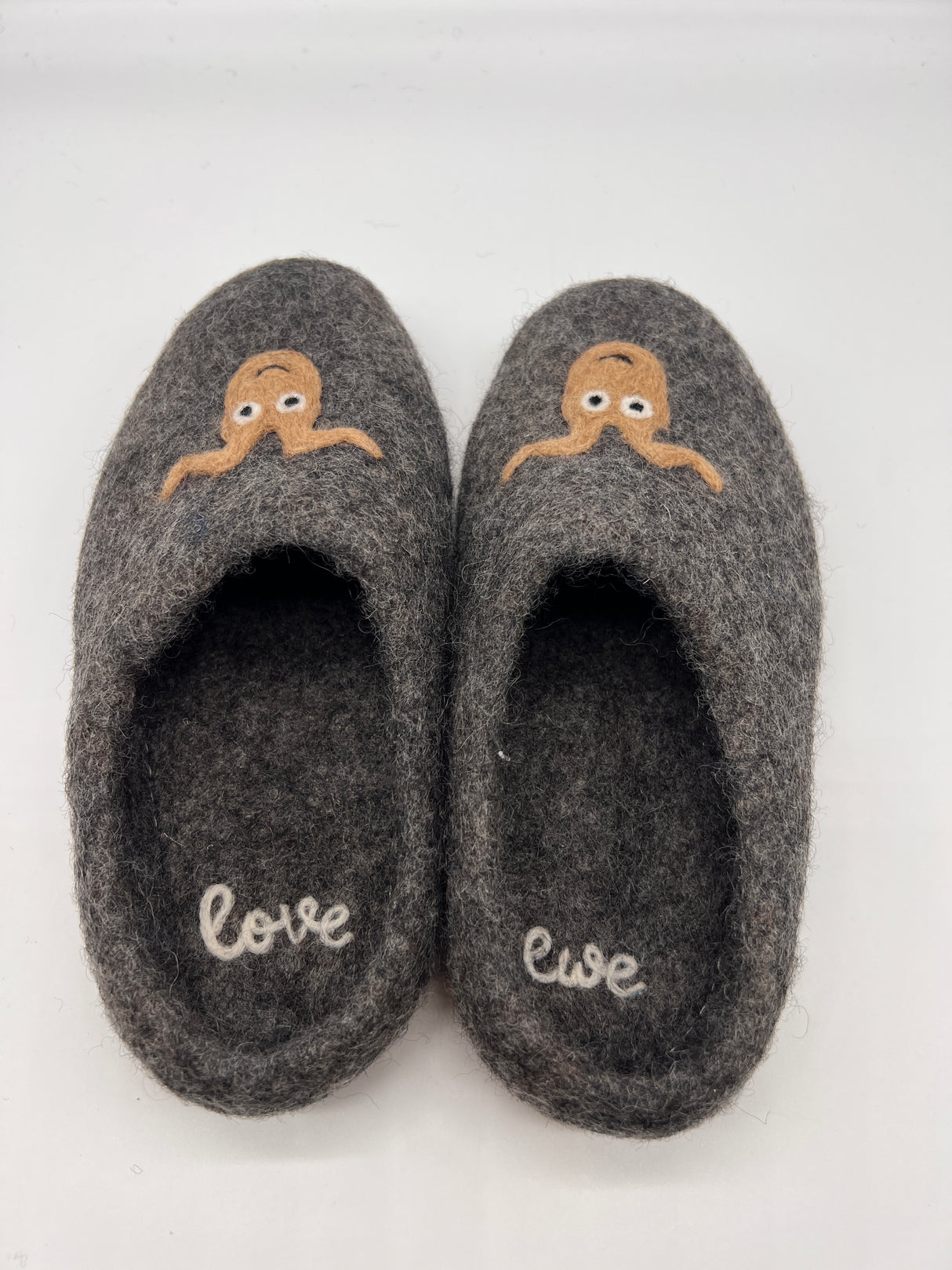 Love Ewe Hand-Felted Organic Wool Slippers for Women (Beau)