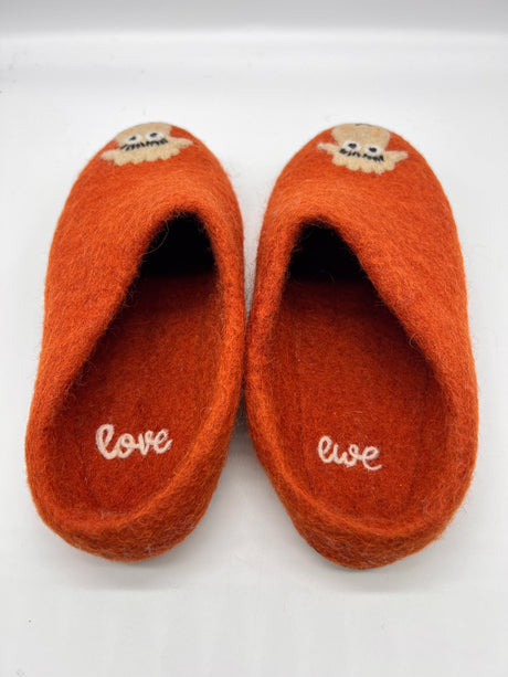 Love Ewe Hand-Felted Organic Wool Slippers for Women (Blush-OG)