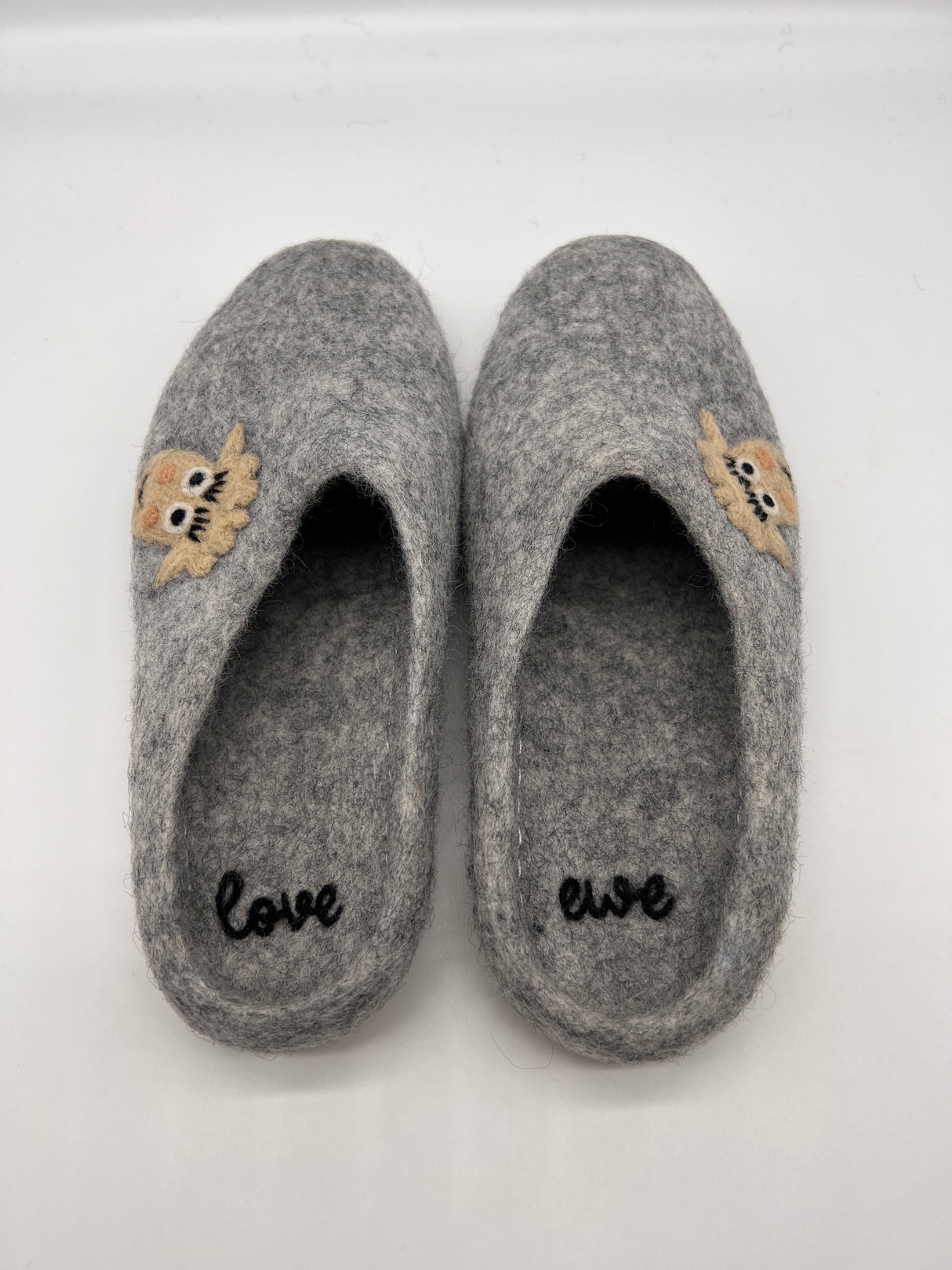Love Ewe Hand-Felted Organic Wool Slippers for Women (Blush)